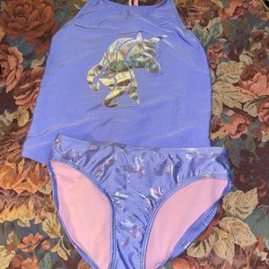 Lavender Unicorn Tankini/Bikini bottom Sz 14-16